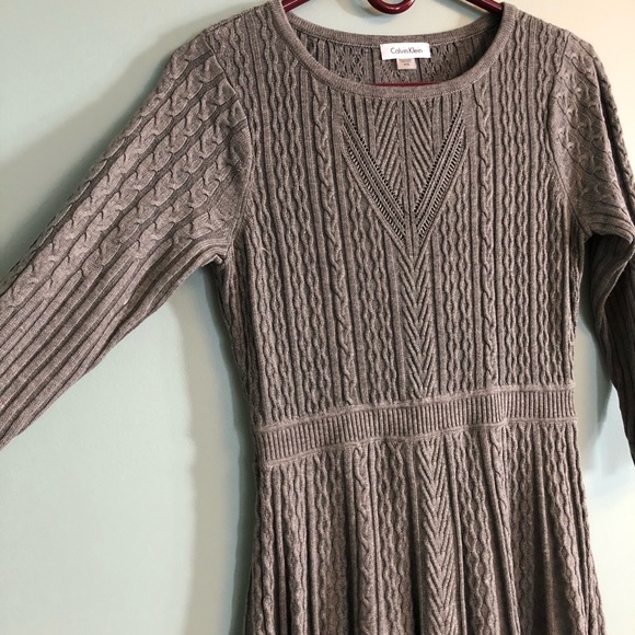 Calvin Klein Grey Sweater Dress - Picture 2 of 16